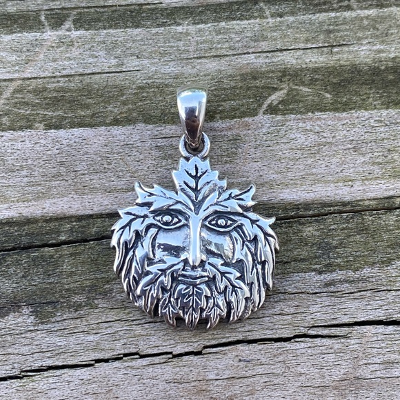 Green Man pendant .925 Sterling Silver Peter Stone - Picture 7 of 13